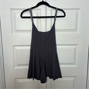 Zara Gray Pleated Romper Jumpsuit